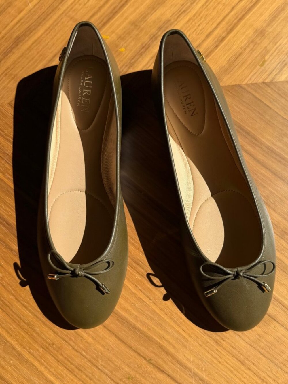 NWOT Lauren Ralph Lauren Jayna Ballet Flats – Olive Green – Women's 9.5